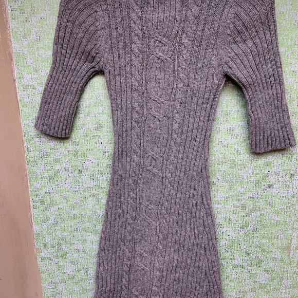 Women's Bodycon Old Navy Wool Gray Dress Turtle Neck Knitted X-SmallSweaterDress - Picture 2 of 4